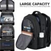 Travel Laptop Backpack, 15.6 Inch Large School Backpacks for Teens Boys, Water Resistant Business Men Computer Bag Durable Women Back Pack with USB Charging Port for College Work, Black - Image 2