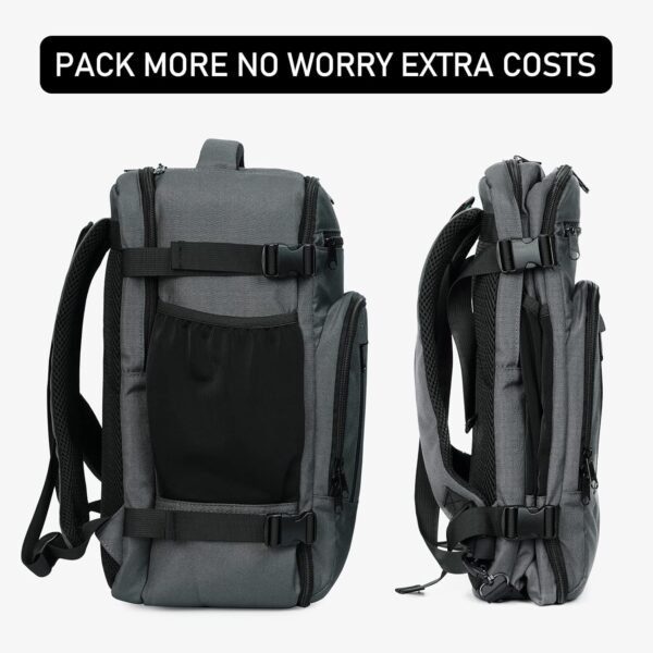 ECOHUB 16'' Travel Backpack For Women Men Airline Approved Personal Item Travel Bag Travel Essentials Laptop Backpack Casual Daypack Small Hiking Backpack Lightweight Waterproof Backpack, Grey - Image 8
