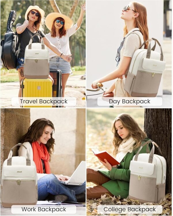 LOVEVOOK Laptop Backpack for Women, 15.6inch Laptop Bag with USB Port, Waterproof Travel Work Backpack Purse, Anti-Theft Backpacks Casual Computer Daypack Nurse Teacher Bag - Image 8