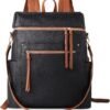 MEEJUNE Large Leather Backpack for Women Backpack Purse with Luggage Strap Crossdody Bag Travel Fashion Backpack Designer Ladies Shoulder bag with Adjustable Strap
