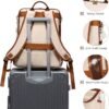LOVEVOOK Laptop Backpack Women,15.6 Inch Convertible Backpack Purse for Women with USB Port,Fashion Teacher Nurse Bag Work Backpack with Cute Wristlet Bag for Travel Commute,Beige Brown - Image 8