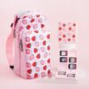 GLDRAM Pink Strawberry Travel Bag for Nintendo Switch/OLED/Lite, Cute Carrying Case Portable Sling Shoulder Bag Accessories Bundle for Switch with Game Card Case Holder & 2 Thumb Grip Caps for Girls - Image 6
