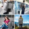 Naukay Carry on Backpack, Travel Laptop Backpack, TSA 17.3 Inch Extra Large Laptop Backpack for Women Men, Water Resistant Business Backpack Backpack with USB Charging Port, Grey - Image 7