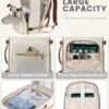 LOVEVOOK Travel Backpack Women, Flight Approved Carry On with 17.3inch Laptop Compartment, Personal Item with 3 Packing Cubes, Perfect for College, Hiking, Overnight - Beige - Image 3