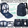 Travel Backpack for Men Women,45L Carry On Backpack Flight Approved,Large Laptop Backpack,Expandable Luggage Backpack Water Resistant Bookbag Daypack Fit 17 Inch - Image 3