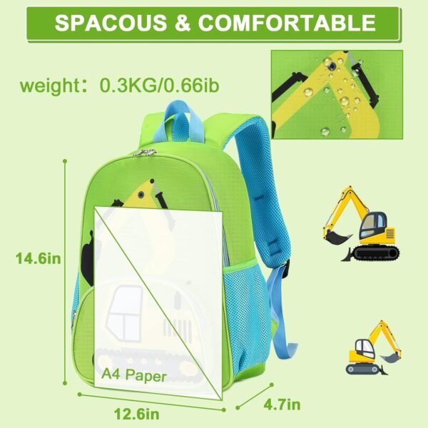 LOIDOU Toddler Backpack Boys 15 Inch Kids Preschool Kindergarten School Backpack Book Bag for Daycare Nursery Travel with Chest Strap，Fits 3 to 8 years old - Image 7