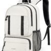 BAGSMART College Backpack Bookbag, 15.6" Laptop Backpack, Travel Backpack for Women Daypack Ergonomic Shoulder Straps,Lightweight,Multi-Compartment Work Bag Computer Backpacks for Men, Beige