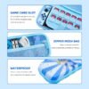 RHOTALL 8 in 1 Cute Travel Carrying Case for Nintendo Switch,Hard Shell Portable Carry Case with 10 Game Card Slots,Protector Cover,Screen Protectors,Strap,2 Thumb Caps for Boys Girls Kids -Blue stit - Image 5