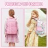 Kids Backpack, Kawaii Printed Girls Bookbags for Preschool, Lightweight School Backpack for Primary and Elementary and Kindergarten, Waterproof Teen Backpacks, Pink/Rainbow - Image 2