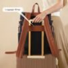 MEEJUNE Large Leather Backpack for Women Backpack Purse with Luggage Strap Crossdody Bag Travel Fashion Backpack Designer Ladies Shoulder bag with Adjustable Strap - Image 5