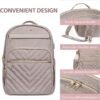 VANKEAN 15.6 Inch Laptop Backpack for Women Work Bag Fashion with USB Port, Waterproof Stylish Travel Bags Casual Daypacks for College, Business, Light Dusty Pink - Image 6