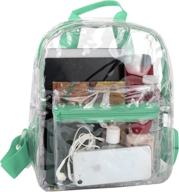 MADISON & DAKOTA Clear Mini Backpacks for Beach, Travel - Stadium Approved Bag with Adjustable Straps - Image 6