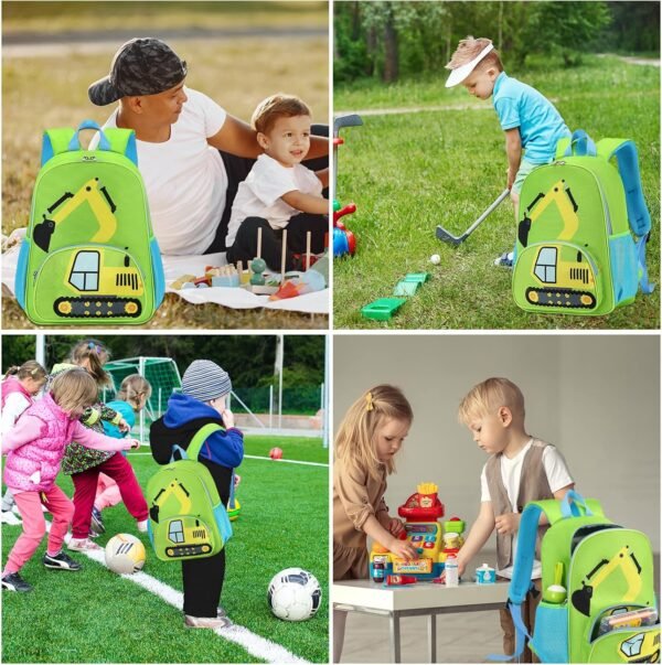 LOIDOU Toddler Backpack Boys 15 Inch Kids Preschool Kindergarten School Backpack Book Bag for Daycare Nursery Travel with Chest Strap，Fits 3 to 8 years old - Image 6