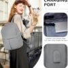 Laptop Backpack For Women Travel Backpack Carry On Backpack For Airplanes College Backpacks For Women Men Causal Daypack Backpacks Waterproof Aesthetic Gym Work Travelling Backpack Grey - Image 4