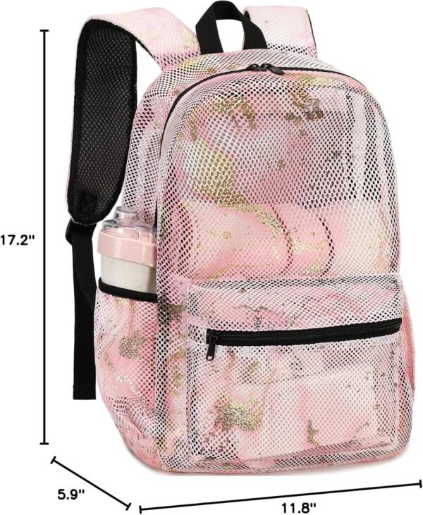Bluboon Mesh Backpack for Girls Kids Semi-Transparent School Bookbag See Through Beach Bag Daypack - Image 10