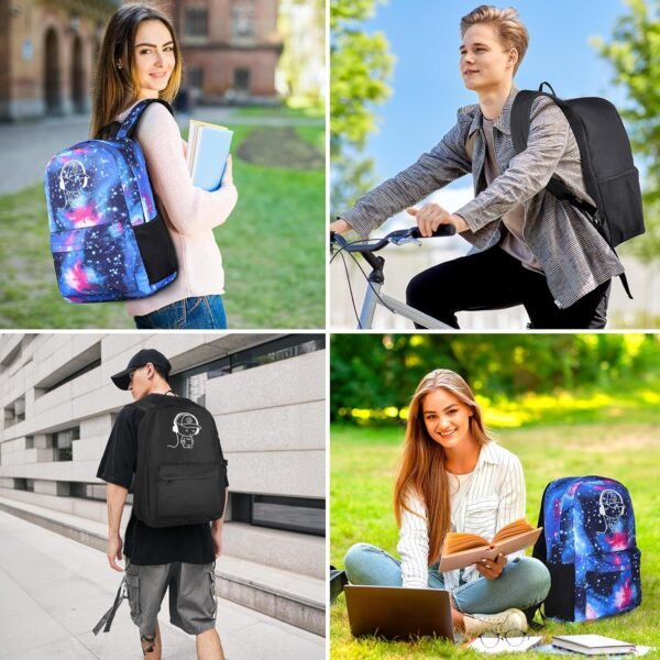 SAMIT Anime Luminous Backpack with USB Charging Port & Anti Theft Lock &Pencil Case Daypack Laptop Backpack - Image 6