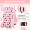 GLDRAM Pink Strawberry Travel Bag for Nintendo Switch/OLED/Lite, Cute Carrying Case Portable Sling Shoulder Bag Accessories Bundle for Switch with Game Card Case Holder & 2 Thumb Grip Caps for Girls - Image 3