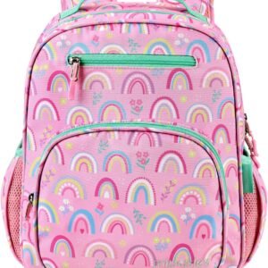 mibasies Girls Backpack for Elementary School, Backpack for Girls 5-8, Lightweight Kids Backpacks for Girls（Rainbow）