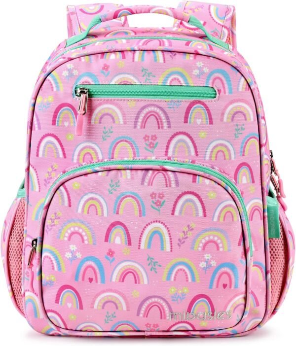 mibasies Girls Backpack for Elementary School, Backpack for Girls 5-8, Lightweight Kids Backpacks for Girls（Rainbow）