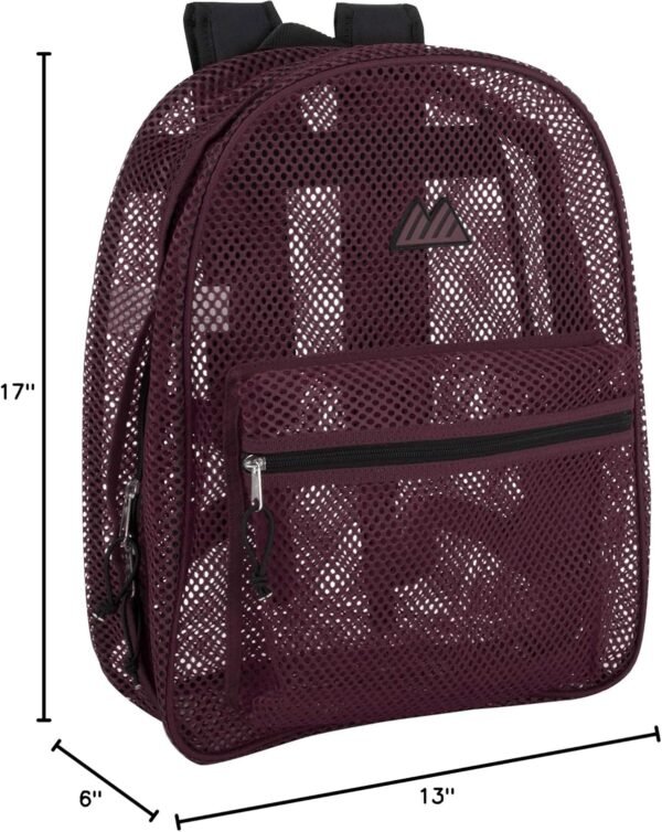 Summit Ridge Mesh Backpacks for Kids, Adults, School, Beach, and Travel, Colorful Transparent Mesh Backpacks with Padded Straps Large - Image 8