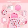 GLDRAM Pink Strawberry Travel Bag for Nintendo Switch/OLED/Lite, Cute Carrying Case Portable Sling Shoulder Bag Accessories Bundle for Switch with Game Card Case Holder & 2 Thumb Grip Caps for Girls - Image 2