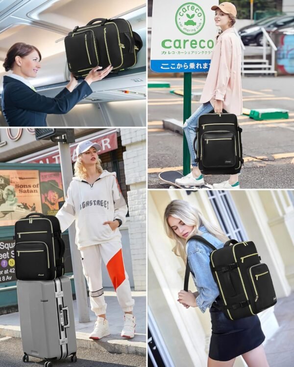 LOVEVOOK Travel Backpack For Women,40L Carry On Backpack Flight Approved,TSA Personal Item Travel Bag Fits 17 Inch Laptop,Business Weekender Overnight Daypack with Toiletry Bag and Cube,Black - Image 8