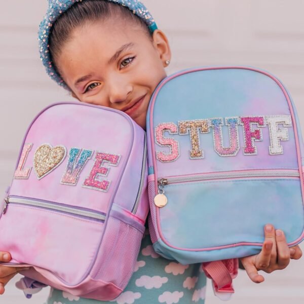 FROG SAC Mini Toddler School Backpack for Girls, Pink Preschool Kids Backpacks, Small Daycare School Bookbag, Tie Dye Glitter Little Girl Travel Back Pack Bag (LOVE - Tie Dye) - Image 7
