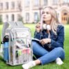AnSun Clear Backpack, Large Heavy Duty PVC Transparent Backpack for Kids and Adults, See Through With Reinforced Straps Clear Bookbag for School, Sports, Work, Travel, College, grey - Image 3