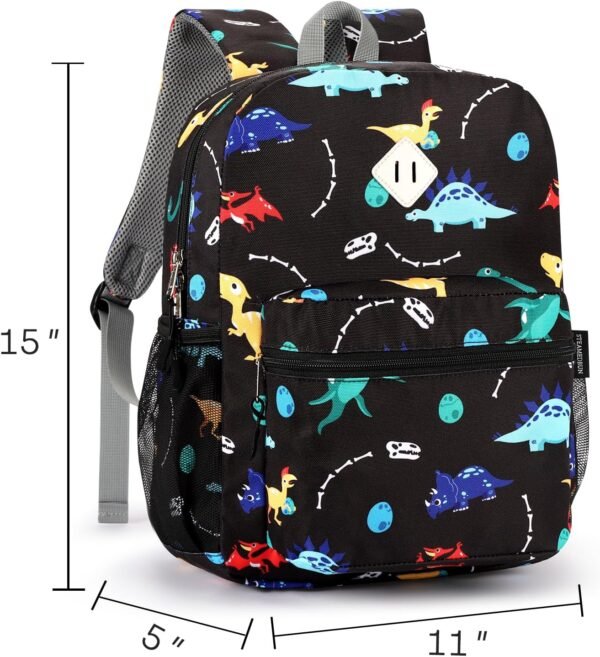 STEAMEDBUN Kids Backpack for Boys 4-8: Boys Backpacks for Elementary School- Dinosaur Backpack - 15 inch Backpack for Kindergarten - Image 2