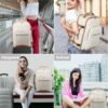 LOVEVOOK Travel Backpack Women, Flight Approved Carry On with 17.3inch Laptop Compartment, Personal Item with 3 Packing Cubes, Perfect for College, Hiking, Overnight - Beige - Image 8