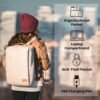 Nordace Siena Smart Backpack with USB Charging - 15.6 Inch Laptop Backpack, 19L Daily Backpack for Travel, Everyday, or Work (Beige) - Image 3