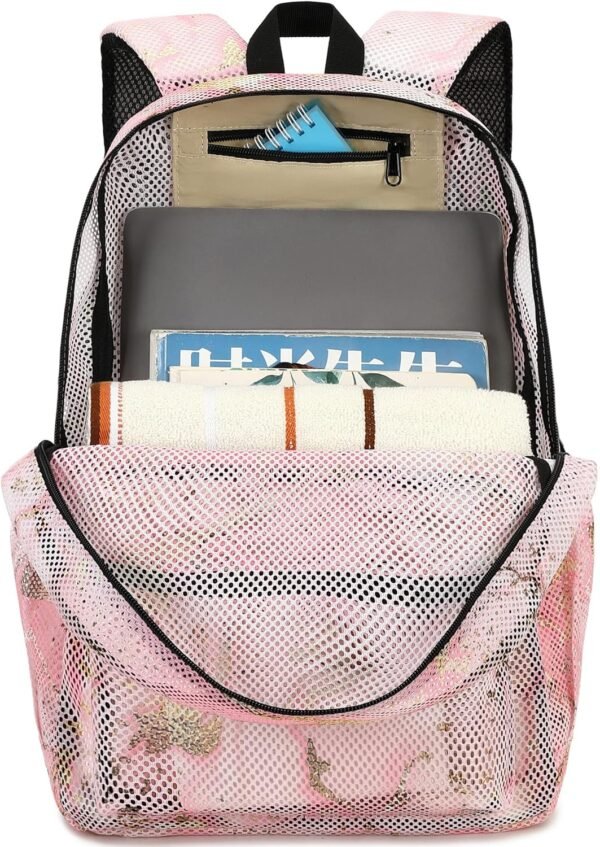 Bluboon Mesh Backpack for Girls Kids Semi-Transparent School Bookbag See Through Beach Bag Daypack - Image 8