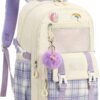 AO ALI VICTORY Girls Backpack 15.6 Inch Laptop School Bag Cute Kids Elementary College Backpacks Large Bookbags for Teen Girl Women Students Anti Theft Travel Daypack - Beige