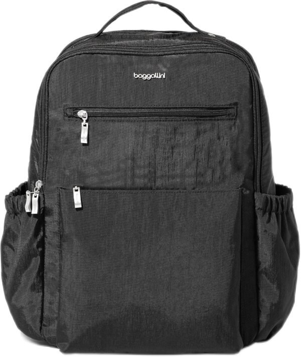 Baggallini Women's Tribeca Expandable Laptop Backpack, Black