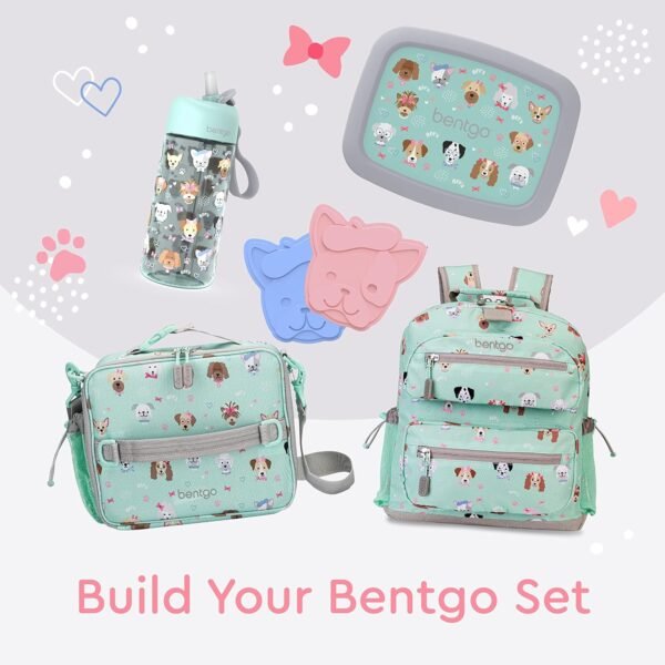Bentgo Kids Backpack - Lightweight 14” Backpack in Fun Prints for School, Travel, & Daycare, Ideal for Ages 4+, Roomy Interior, Durable & Water-Resistant Fabric, & Loop for Lunch Bag (Puppy Love) - Image 6